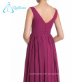 Pleat Split Front Chiffon V Neck Sleeveless Bridesmaid Dresses